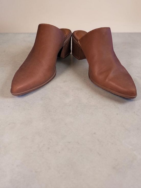 Madden Girl Shoes - Madden Girl Brown Mule Heels Pointed Toe Block Heel Slip On Size 9